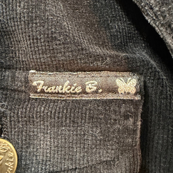 Frankie B Black Vintage Frankie B Black Corduroy Military Jacket Goth XS-S - Picture 9 of 10